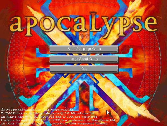 X-COM Apocalypse Main Menu